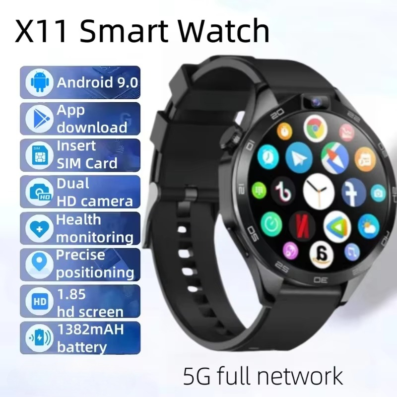 Fall Detection Watch - 새로운 X11 4G 남성용 스마트 워치,