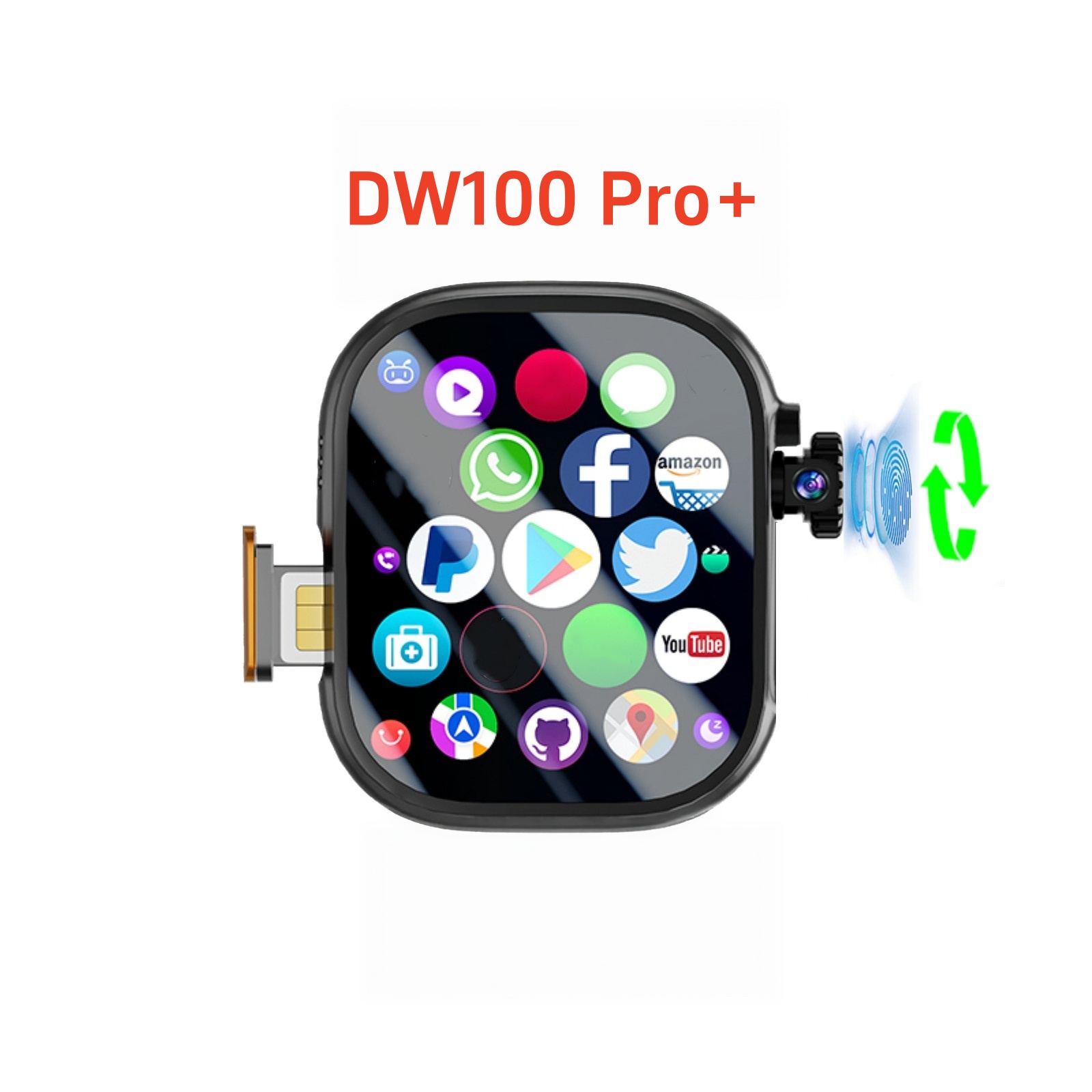 오리지널 DW100 Pro+ 울트라 터치 ID 스마트워 - Fall Detection Watch 리뷰 및 가격